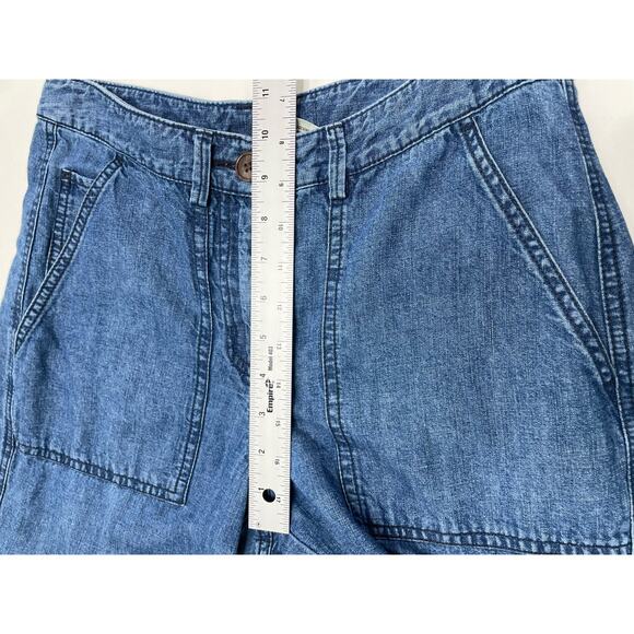 L.L. Bean Petite Cropped Flap Pocket Capris Jeans Roll Tab Ankle Women 6 P - Picture 10 of 12